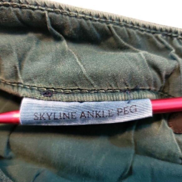 Paige Jeans Size 28 Skyline Ankle Peg Skinny Jeans Stretch Faded Green Fading - Picture 6 of 7